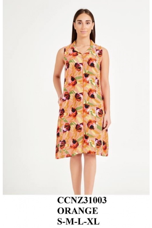 Z31003  SLEEVELESS ZIPPER WOMAN MORNING GOWN