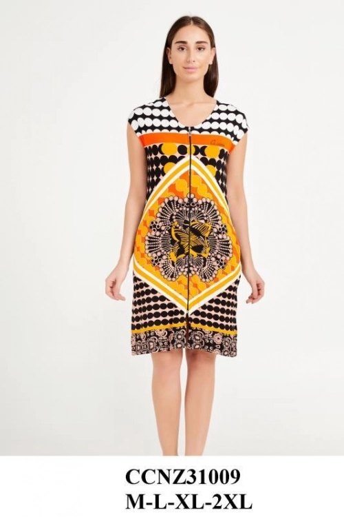 Z31009  SLEEVELESS ZIPPER WOMAN MORNING GOWN